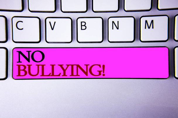 words writing textss No Bullying Motivational Call. Business concept for Forbidden Abuse Harassment Aggression Assault - Photo, Image