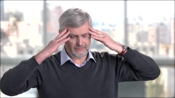 Mature man suffering from headache. - Footage, Video