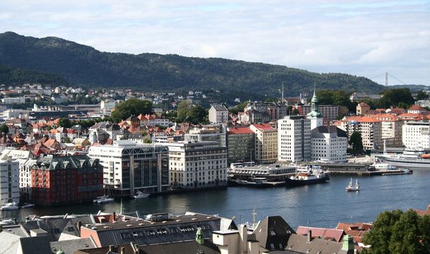 Bergen - Noordse mooie zeekust stad. - Foto, afbeelding
