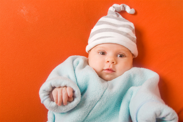 Adorable baby in hat - Фото, изображение