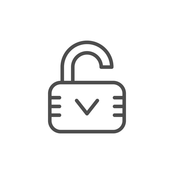 Open lock line icon - Vector, Image