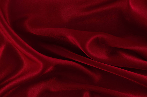 シルク高級バック グラウンド、布、深い赤の布テクスチャの部分を抽象化します。 - 写真・画像