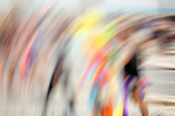 Gay Pride Parade in Tel Aviv, abstract motion blur effect. - Foto, immagini