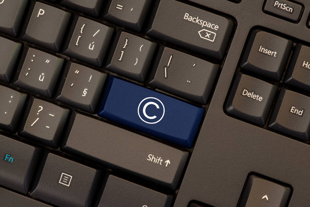 Copyright in the Digital Single Market concept on keyboard button - Photo, Image