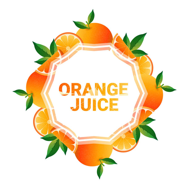 orange fruit colorful circle copy space organic over white pattern background vector illustration - Vetor, Imagem