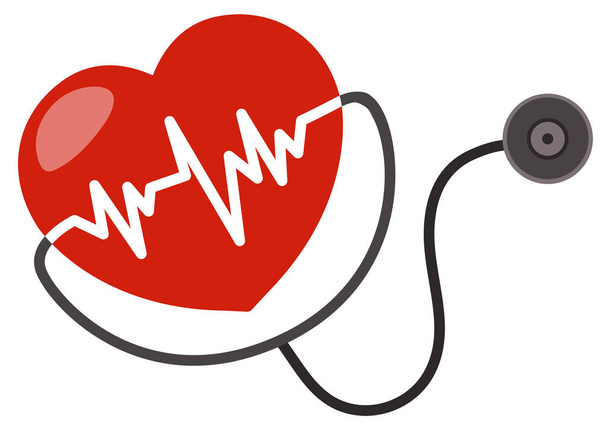 Un icono de la ilustración del corazón sano
 - Vector, imagen