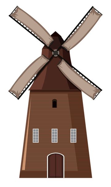 Un mulino a vento su sfondo bianco illustrazione
 - Vettoriali, immagini