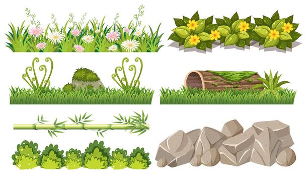Set di oggetti forestali illustrazione
 - Vettoriali, immagini