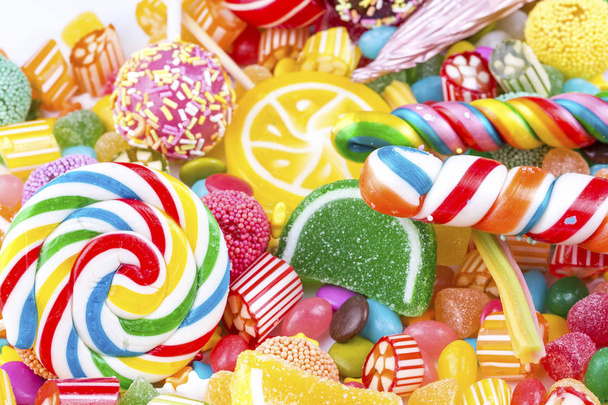 variety of colorful candies, close up view - Foto, Bild