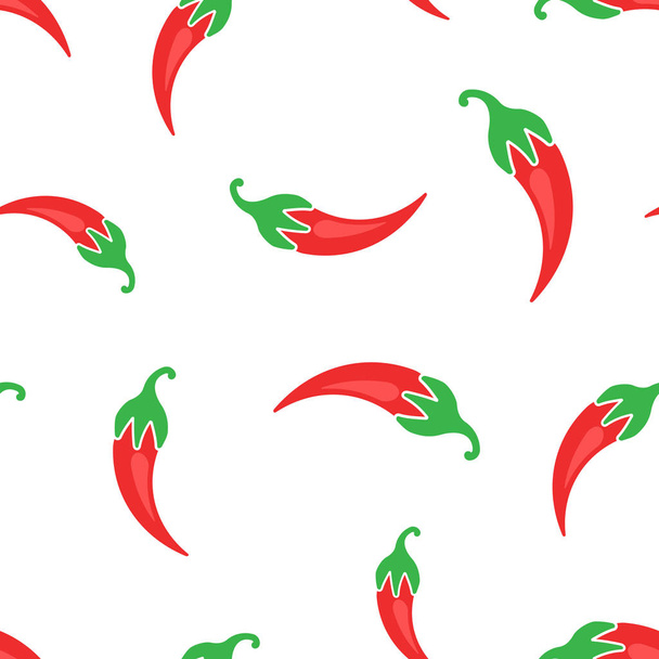 Chili pepper icon seamless pattern background. Business concept vector illustration. Chili paprika symbol pattern. - Vector, Image