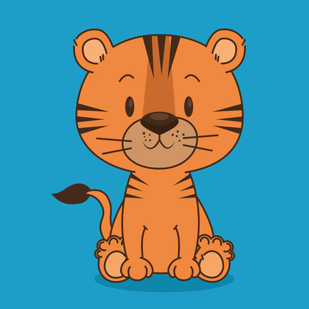 cute and little tiger character - Vektor, obrázek