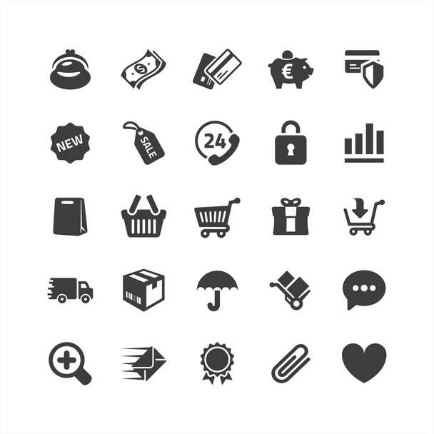 E-Commerce-Symbole gesetzt - Vektor, Bild
