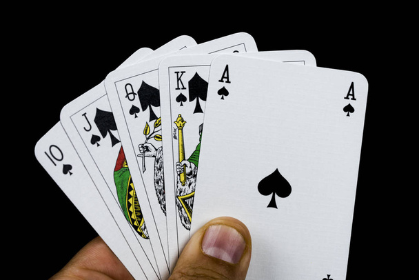 cartes de jeu, main de poker
  - Photo, image