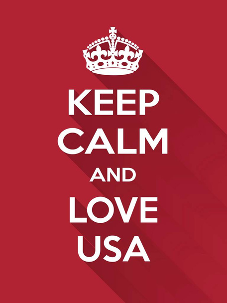 vertikal rechteckig rot-weiß Motivation der Liebe auf USA Poster im Vintage-Retro-Stil halten Muschel - Vektor, Bild