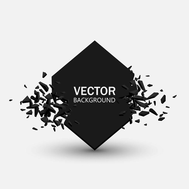 Black explosion. Abstract geometric background. Vector illustration EPS10 - Vector, afbeelding