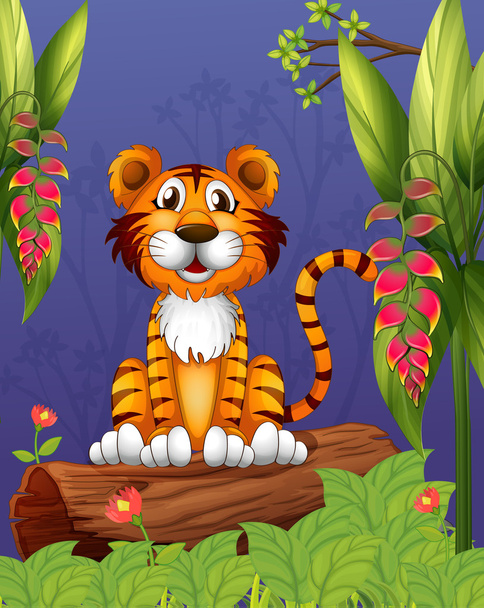 Una tigre seduta in un bosco
 - Vettoriali, immagini