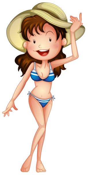 A lady with her swimming attire - Vector, Image