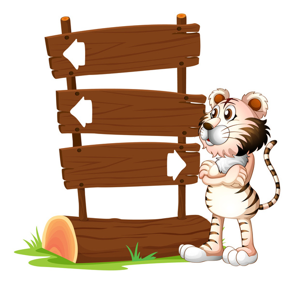 A tiger and the signboards - Vector, Image