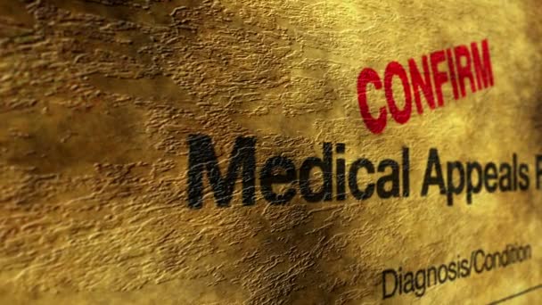 Medical appeals confirm grunge concept - Footage, Video