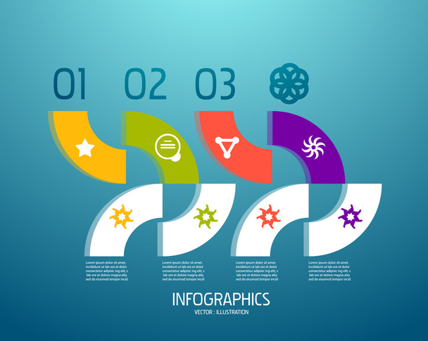 Elementos de diseño de banners infográficos, listas numeradas
 - Vector, Imagen