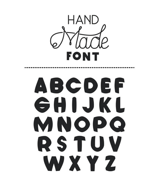 hand made font alphabet - Vector, Image