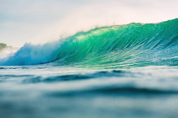 photo of beautiful clean blue sea wave for background - Zdjęcie, obraz