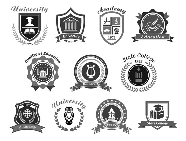 Vector icons set for college or state university - Vector, Image