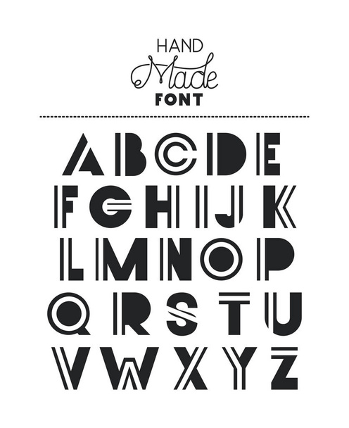 hand made font alphabet - Vektor, Bild