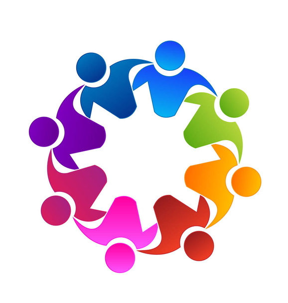 Teamwork group of friends, icon - Vector, Image