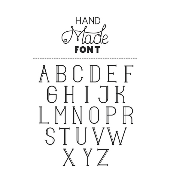 hand made font alphabet - Vector, Image