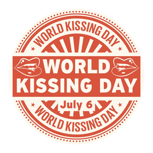 Maailman suutelupäivä, 6. heinäkuuta, kumileima, vektori Kuvitus
 - Vektori, kuva