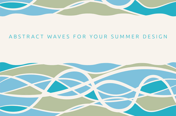 Fondo de verano abstracto con ondas y espacio de copia para su texto - ilustración vectorial
 - Vector, Imagen