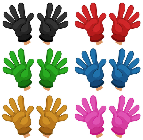 Набор различных иллюстраций перчаток
 - Вектор,изображение
