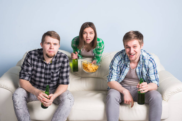 Soccer world cup concept - Group of friends watching sport together - 写真・画像