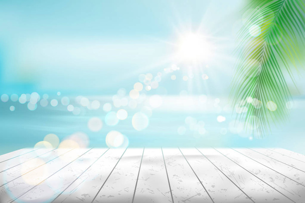 View of a tropical beach. Vector Illustration.  - Vector, Image