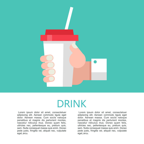 Drink. Vector illustration in flat style. - Vector, Image