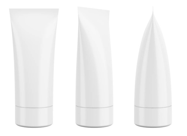 tubo de crema cosmética o pasta de dientes en blanco aislado sobre fondo blanco. ilustración 3d
  - Foto, Imagen