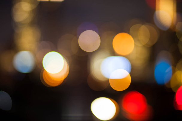 Abstract urban night light bokeh defocused background - Фото, изображение