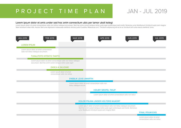 Vektor Projekt Timeline Graph - gantt Fortschrittsdiagramm des Projekts - Vektor, Bild