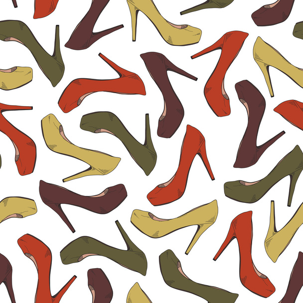 Shoes seamless texture - Wektor, obraz