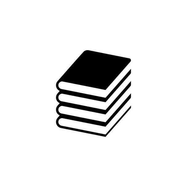 Book Stack Flat Vector Icon - Vector, Image
