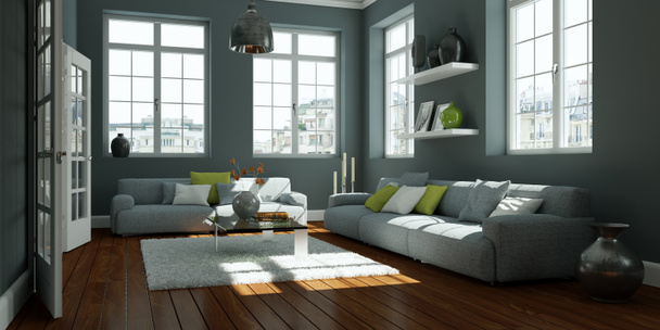 moderno design degli interni grigio soggiorno
 - Foto, immagini