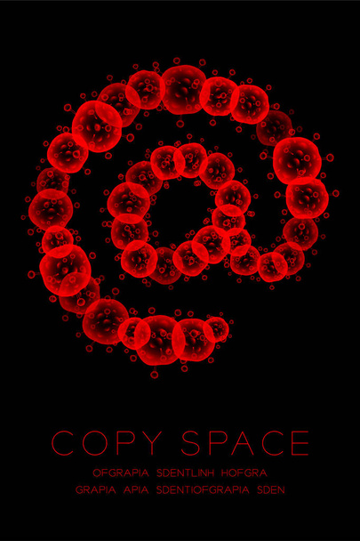 Symbol mikroskop onemocnění buněk zblízka sada na znamení červené barvy ČSOB SmartBanking počítač koncept myšlenka ilustrace izolované záře na tmavém pozadí - Vektor, obrázek