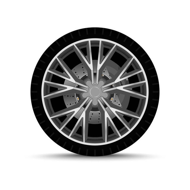 auto wiel met band - Vector, afbeelding