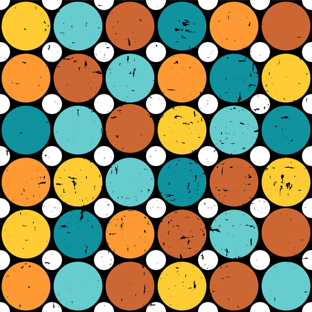 Patrón retro sin costura abstracto con círculos
 - Vector, Imagen