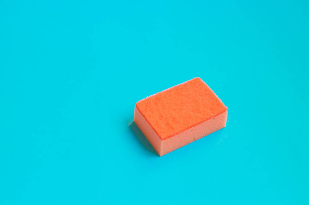 Cleaning sponges  on color background - Foto, Imagen