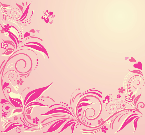 Pink greeting card - Vector, Image