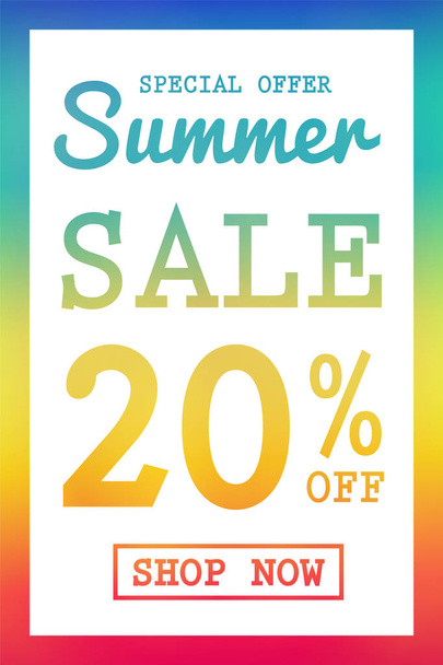 Design of multicoloured poster for Summer Sale. Vector. - Διάνυσμα, εικόνα