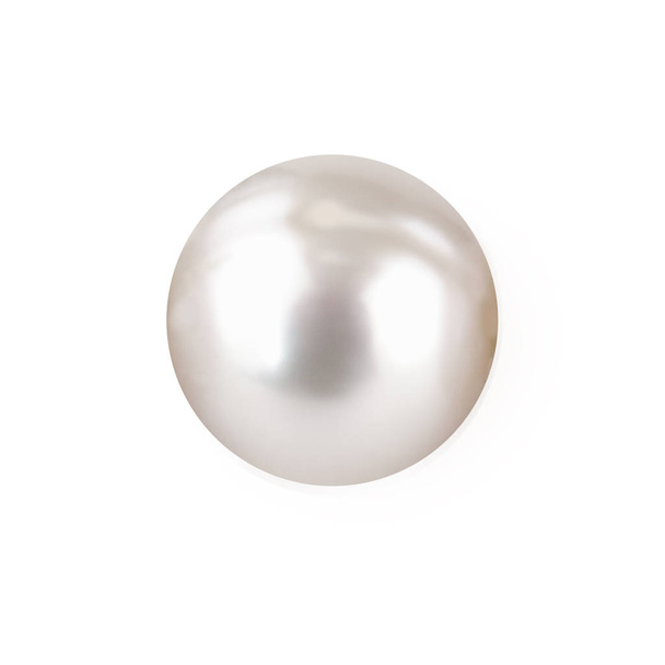 Perla natural blanca nacrea brillante aislada sobre fondo blanco
 - Foto, imagen