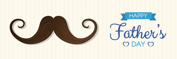 Happy Father's Day - cute banner with mustache. Vector. - Vektor, kép